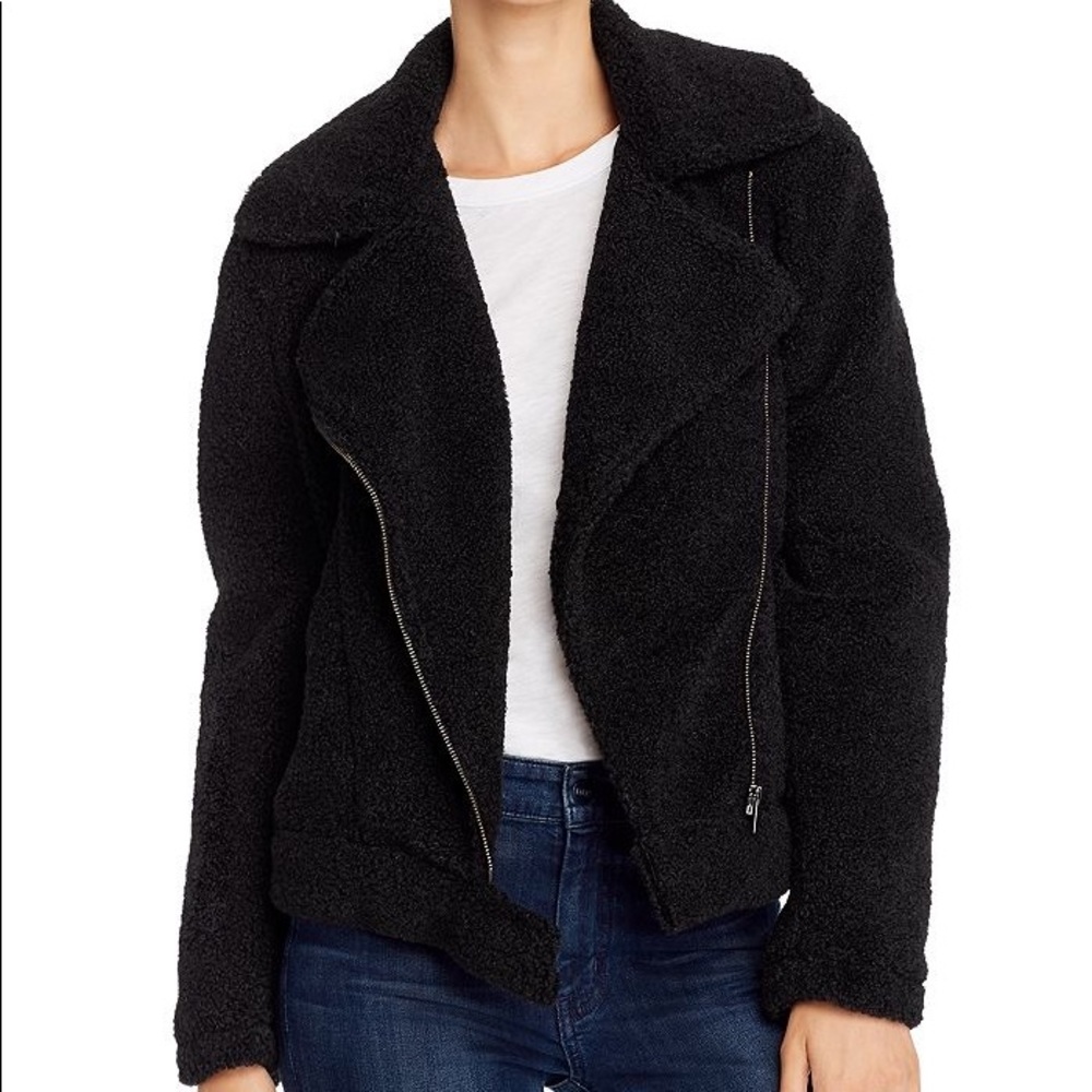 Black Moto Teddy Sherpa Jacket - The Fifth Label